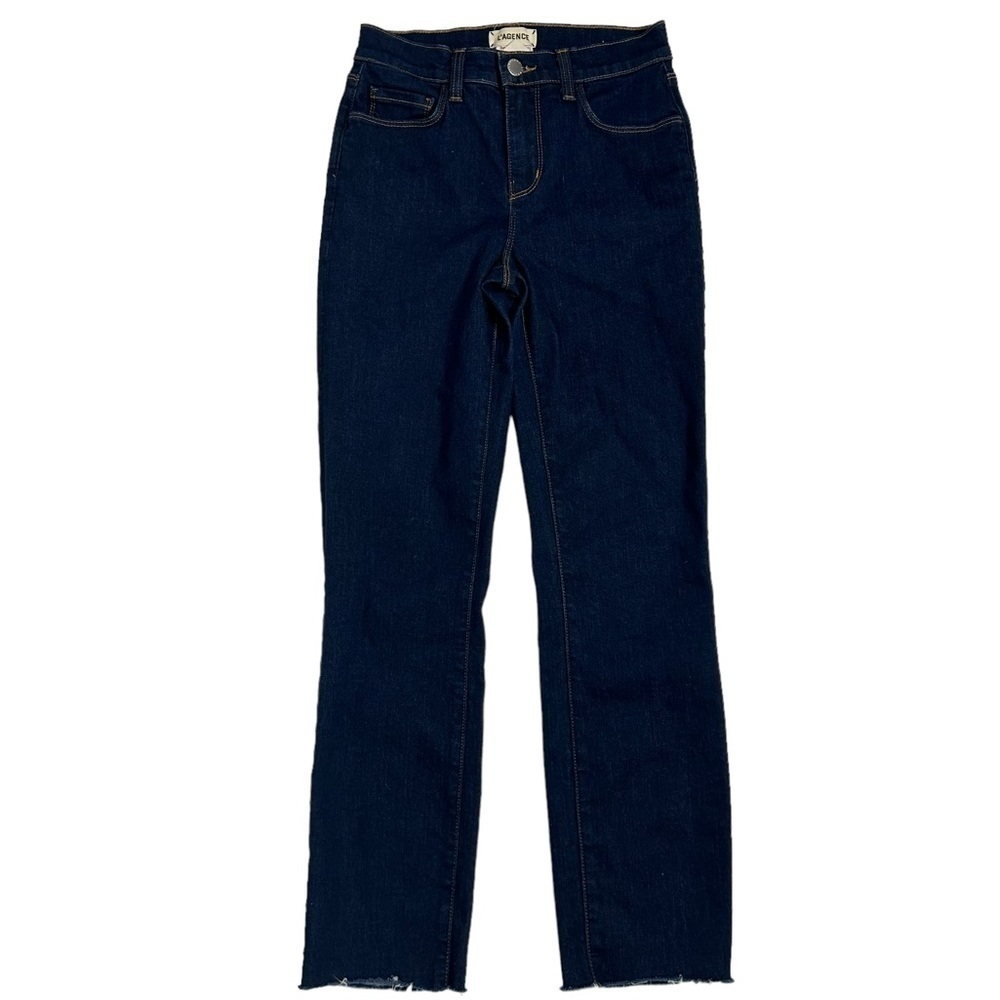 L’AGENCE High Rise Dark Wash Skinny Wash Denim Jeans